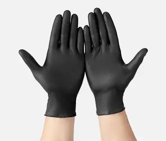 Schwarze Nitril-Prüfungs handschuhe